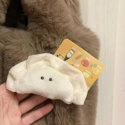 Cute Beige Small Eyes Dumpling Funny Plush Doll for Girls Students School Bags Pendants Fashion Shoulder Bag Ornaments for Women