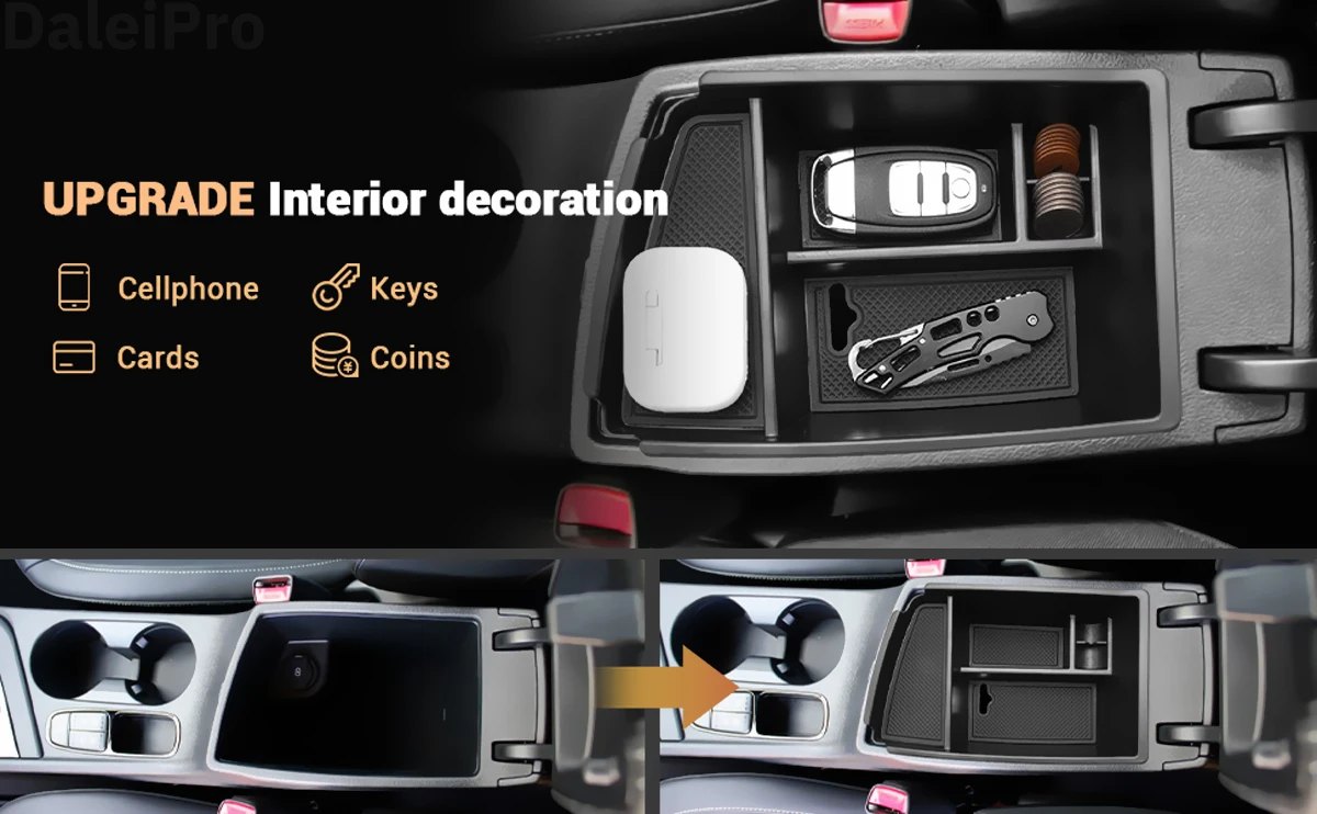 Für Kia Niro 2016-2020 2021 2022 Auto Armlehne Tiered Lagerung Box Center Konsole Organizer Fach Niro Einsatz Innen zubehör – Detail 9