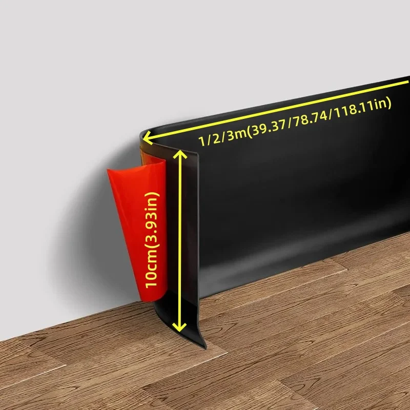 1Pc 39.37/78.74/118.11in Wide Flexible Baseboard