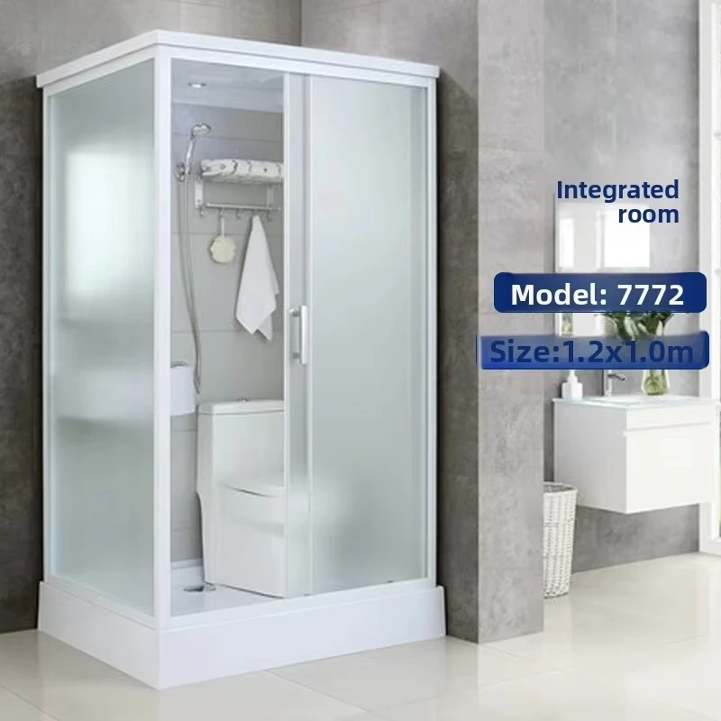Integrated Bathroom Shower Room One-piece Partition Bath Integrated Sanitary Ware Mobile Toilet Factory Sliding Door Toilet