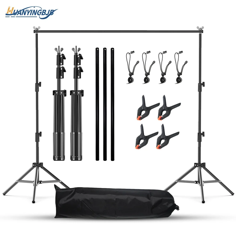 Photography Backdrop Stand 2.6MX3M Adjustable Photo Studio Background Support System Backdrops With Carry Bag Green Screen Frame