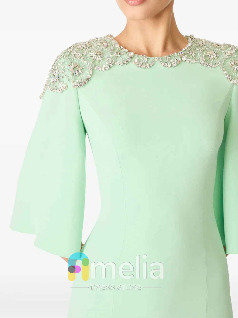 Sukienki wieczorowe Amelia z dekoltem O-neck z krepy na specjalne okazje, eleganckie suknie formalne na przyjęcia dla kobiet, Dubaj 2024