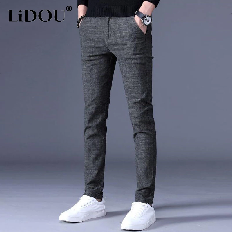 

Spring Autumn Solid Fashion Casual Business Pant Man Simple All Match Straight-leg Gentmen Trousers Pockets Streetwear Clothes