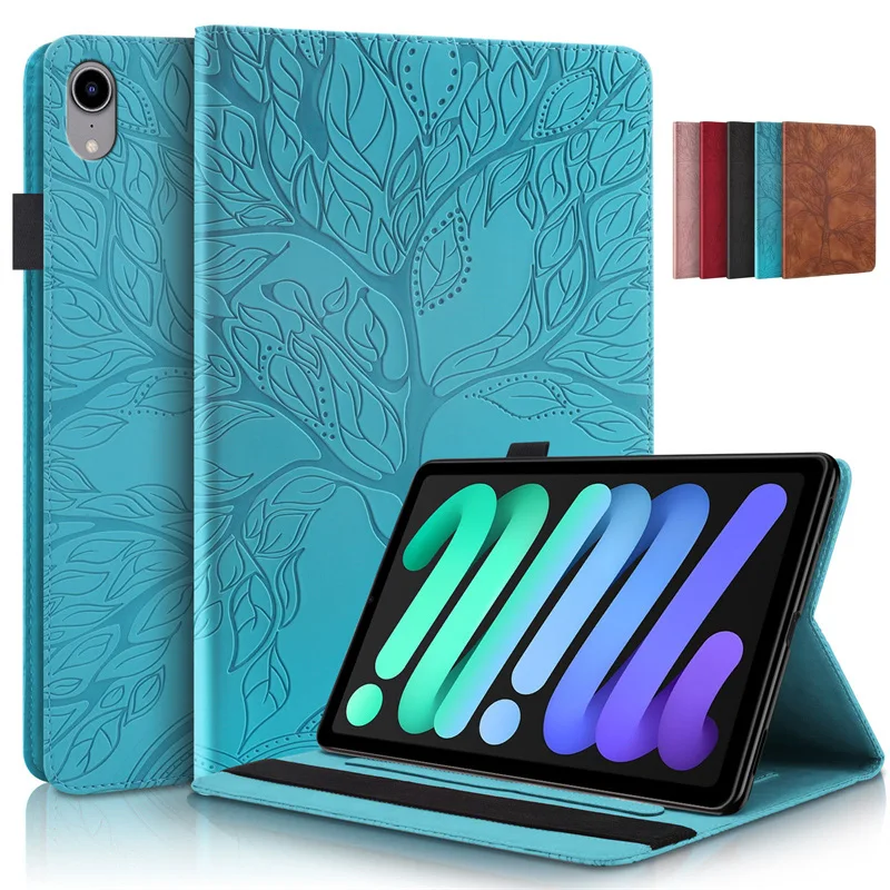 

Tablet Funda For iPad Mini 7 2024 Case 8.3 inch Emboss Tree Flip Wallet Case For iPad Mini 7 A17 Pro Cover For iPad Mini 6 Cases
