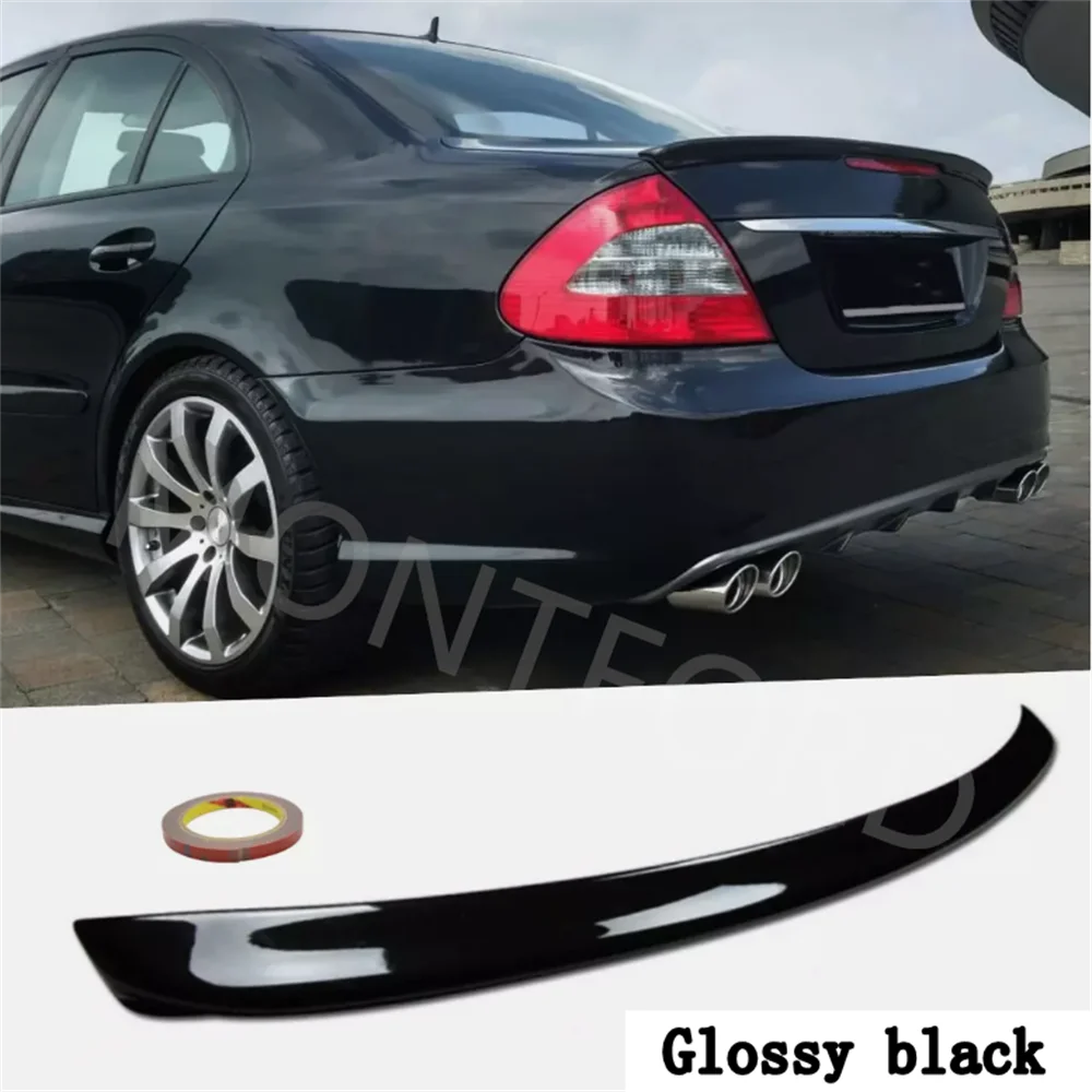 Auto For Benz W211 E300 E320 E240 Spoiler 2005-2009 ABS Plastic Glossy black Color Rear Spoiler Wing Trunk Lid Cover Car Styling