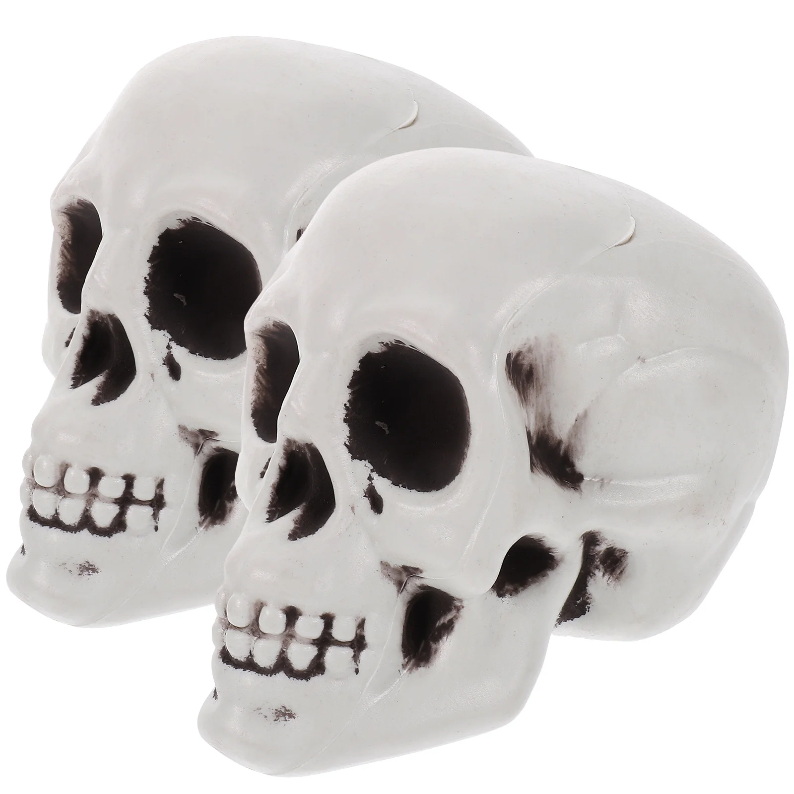

2Pcs Party Skull Decor Fun Plastic Halloween Skull for Cosplay Masquerade Festival Desktop Ornament Decoration Prop