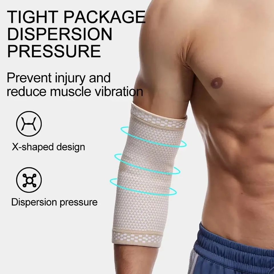 GOBYGO 1Pcs Elbow Brace Basketball Weightlifting Compression Support Pain Relief Tennis Elbow Golfers Elbow Arthritis Men Women