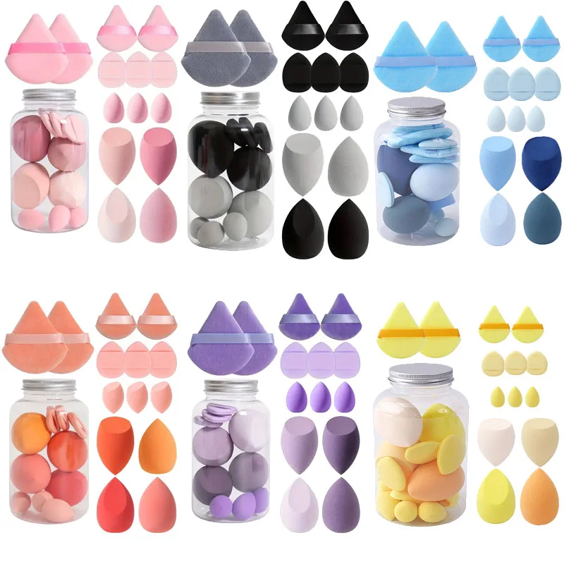 

14Pcs Makeup Sponge Set with Storage Jar, Velvet Beauty Blenders, Makeup Sponge Finger Puff, Foundation Cosmetic Puffs