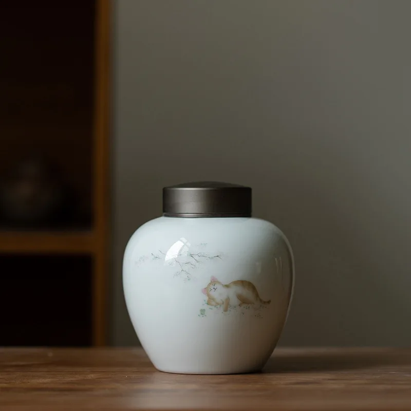 

Cat pet urn, double lid sealed moisture-proof urn