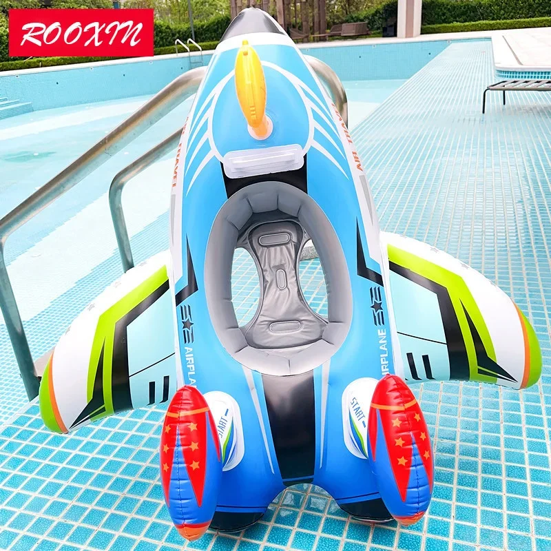 ROOXIN Aircraft Swim Ring Tube Inflatable Toy Baby Swimming Ring Seat For Kid Swim Circle Float Swim Pool Water Play Equipment