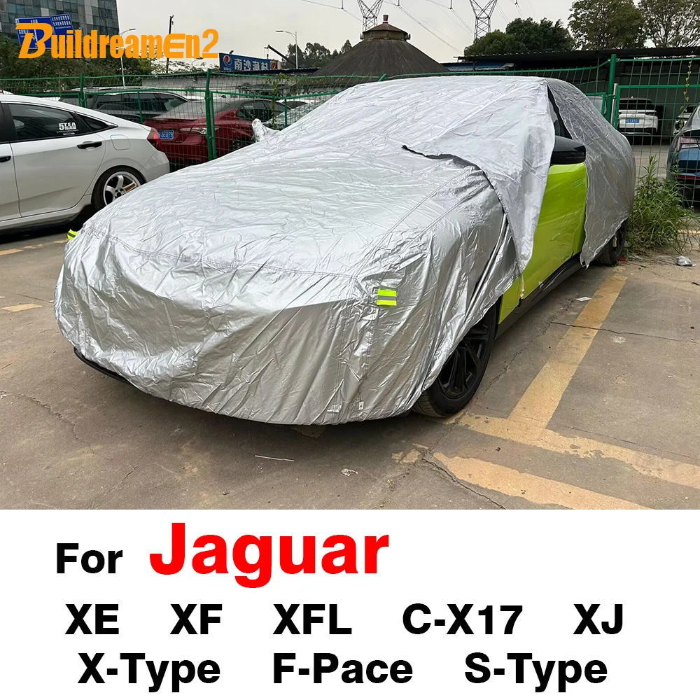 Buildreamen2 Outdoor Car Cover For Jaguar X-Type XE XF XFL S-Type XJ F-Pace C-X17 UV Sun Snow Rain Protection Waterproof Cover