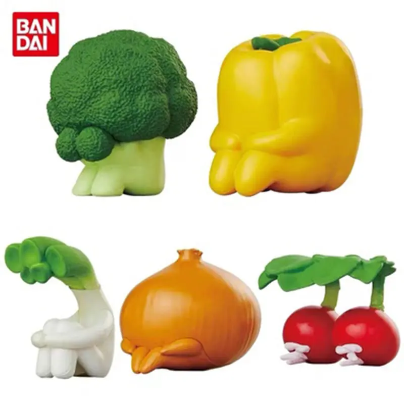 Japanese Bandai Genuine Gacha Scale Model Dazed Waiting Vegetable Series Cute Tabletop Decoration Action Figure Toys