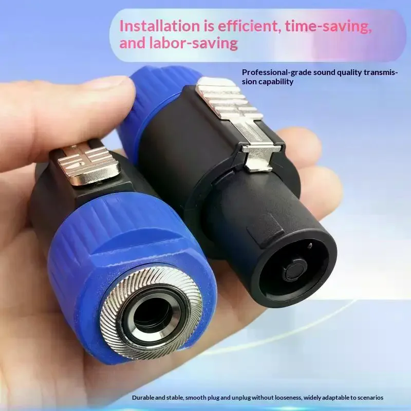 1Pcs Latch Aviation Connector 4-Pole Audio Speaker Plug To 6.5mm Metal Converter Jack Adapter Male To 1/4