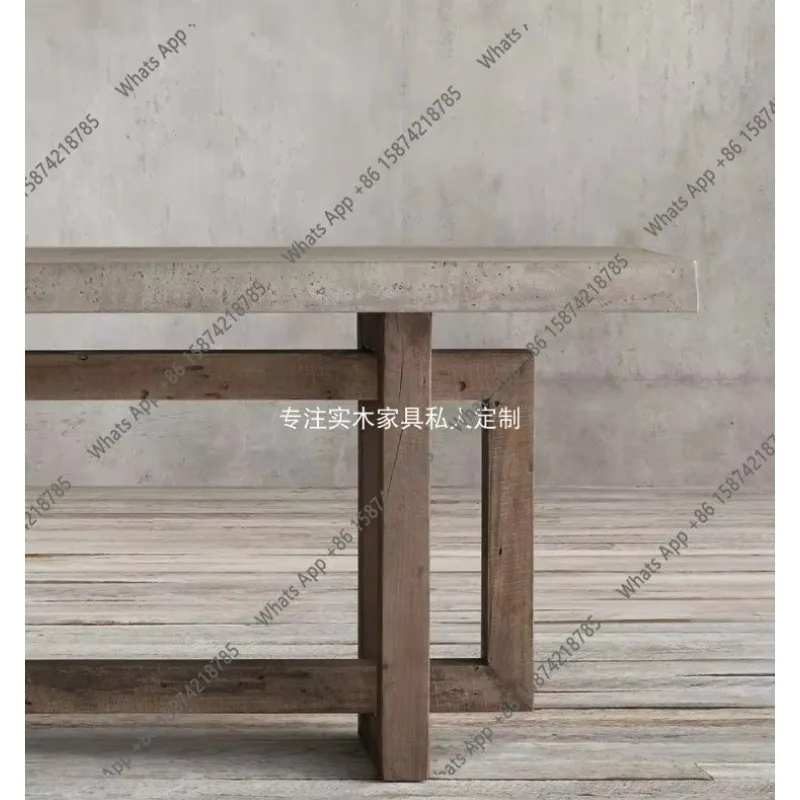 32 American Rural Solid Wood Entrance Table, Living Room Corridor Display Stand, Retro Style Case, Villa Model Room Custom Furni