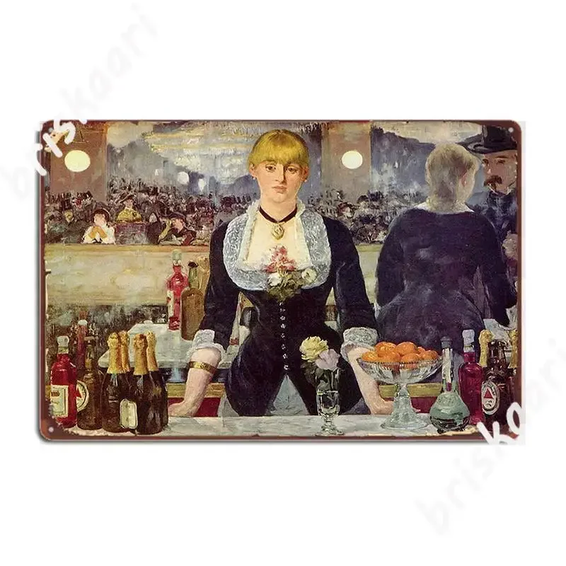 Edouard Manet Bar W Folies Bergere Metal Plaque Poster Wall Plaque Pub Garage Retro Club Home Tin Sign Poster