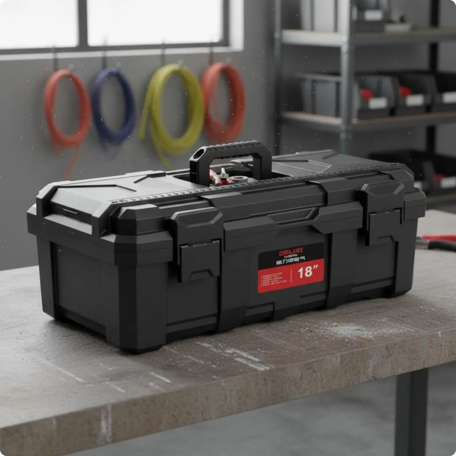 Heavy Duty Utility Storage Container with Multi Layer Design Portable Tool Organizer Box for Maintenance Tasks Field Work Garage