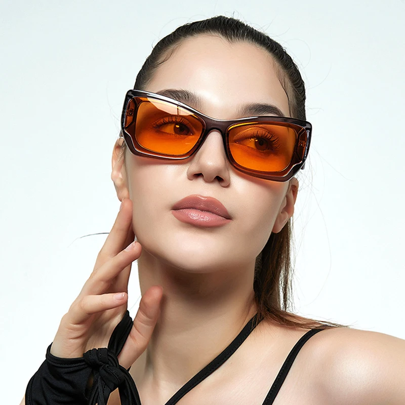 

LAURINNY 2024 Cat Eye Sunglasses Woman Brand Designer Vintage Sun Glasses Female Fashion Brand Ladies Hip Hop Gafas De Sol