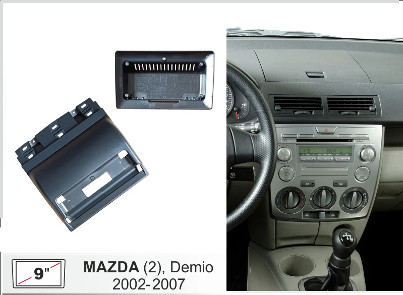 2 2002 – Perfekte Innenverkleidung für Mazda 2 (2002–2007) mit GPS-Adapter und Radio-Panel-Upgrade