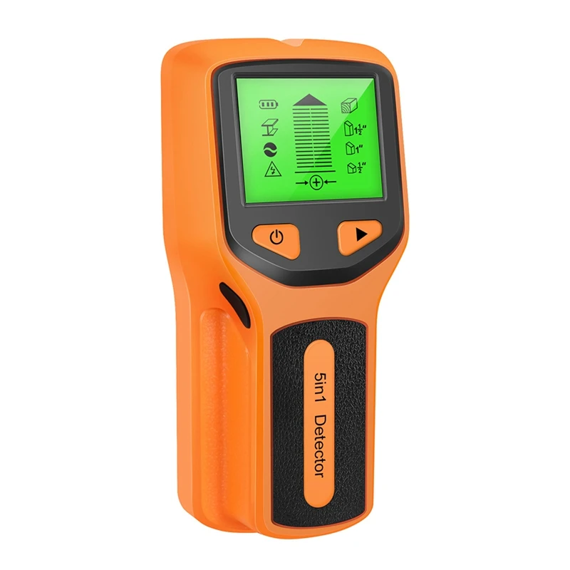 Escáner de pared 5 en 1, Detector de pernos, Detector Digital de pared de mano, tubo de agua de PVC, buscador de metales, escáner naranja, duradero, fácil de usar