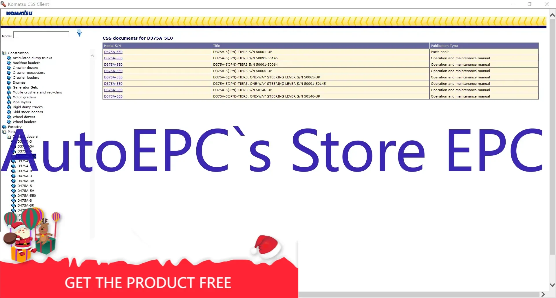 AutoEPC Komatsu CSS  [2024] Parts Catalog, WorkShop ,Operation and Maintenancel, Field Assembly