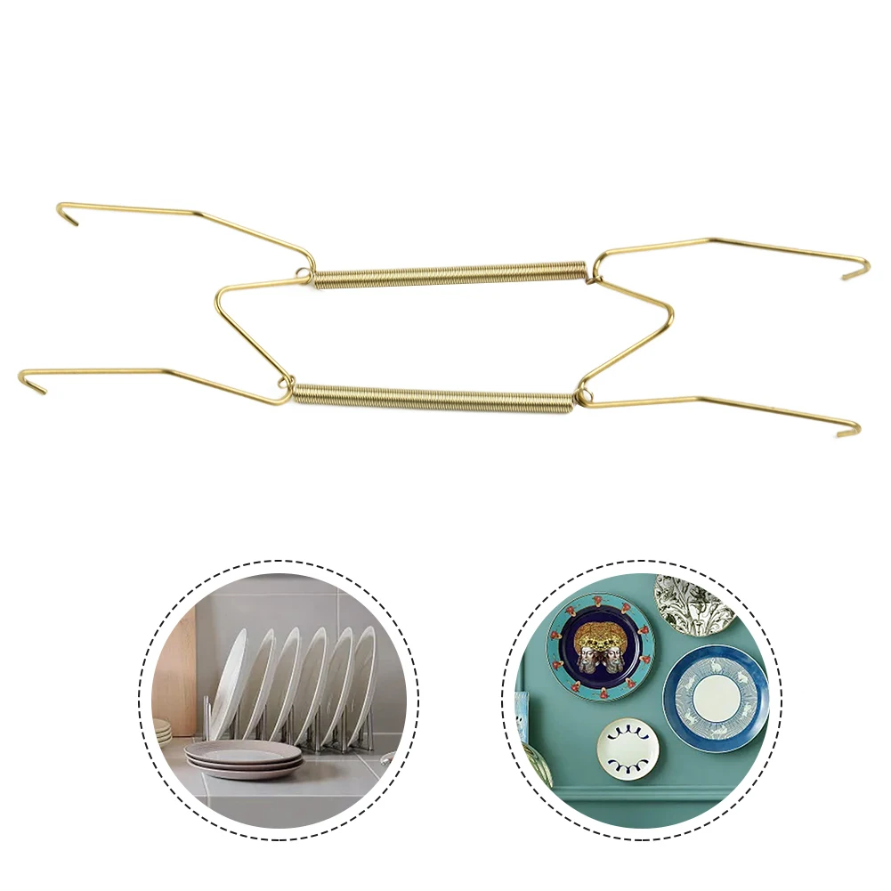 Hangers Dish Holder 8/10/12/14/16inch Invisible Spring W-style Wall Adjustable Decor Decorating Porch Display Gold