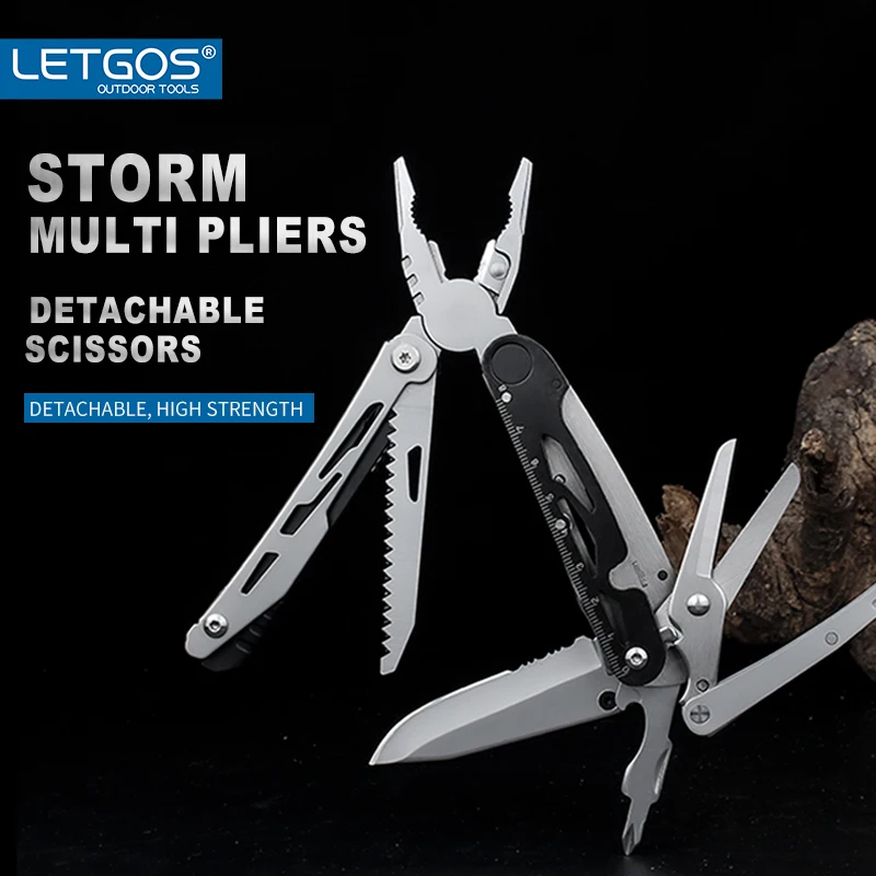 LETGOS Storm Multitool Pliers Multi-tool Knife EDC Multitool Detachable Scissor Survival Gear Plier Outdoor Camping Hunting Tool