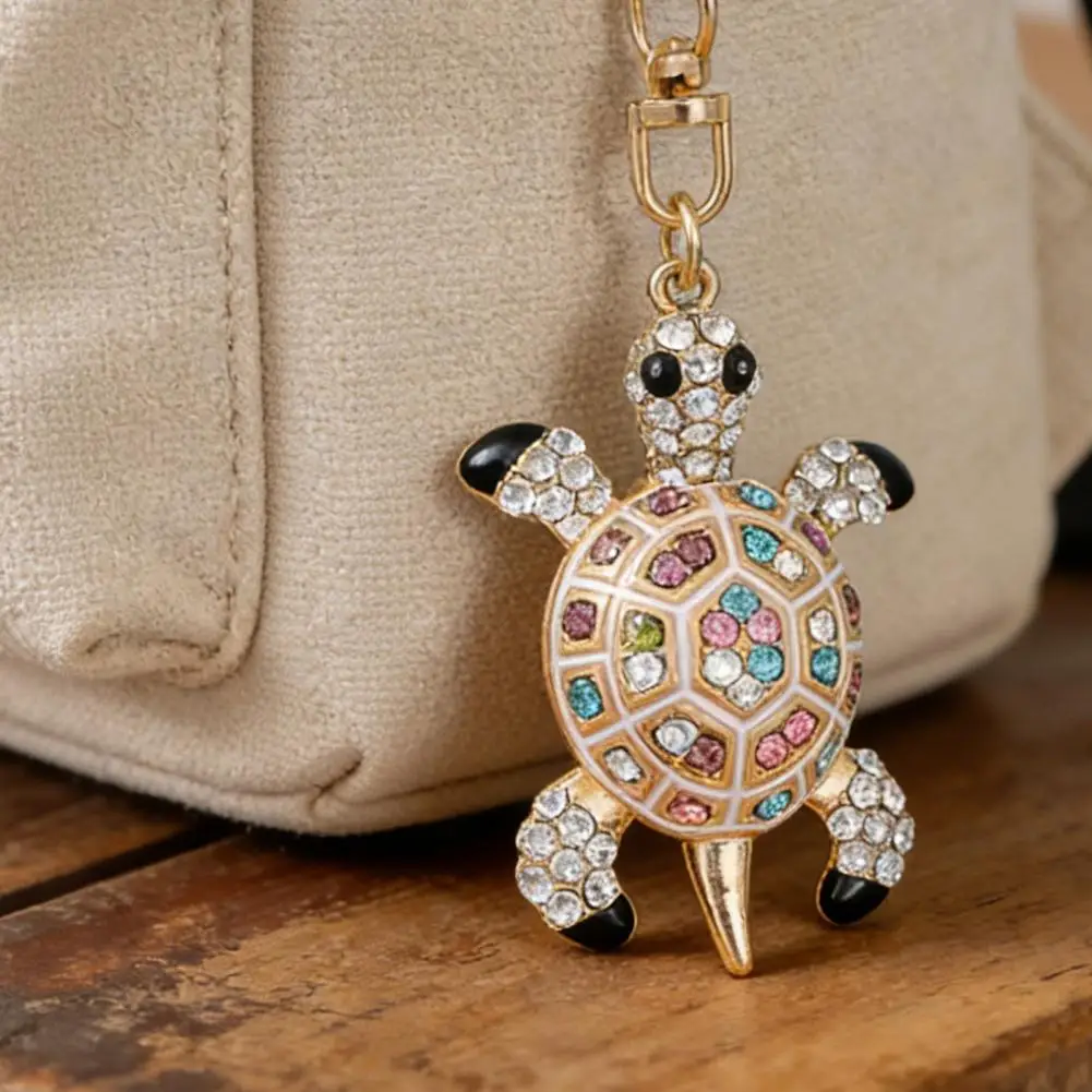 

Cute Turtle Shape Rhinestone Keychain Sparkling Bag Charm for Purse Handbag Gift for Women Girls Keychain Accessory