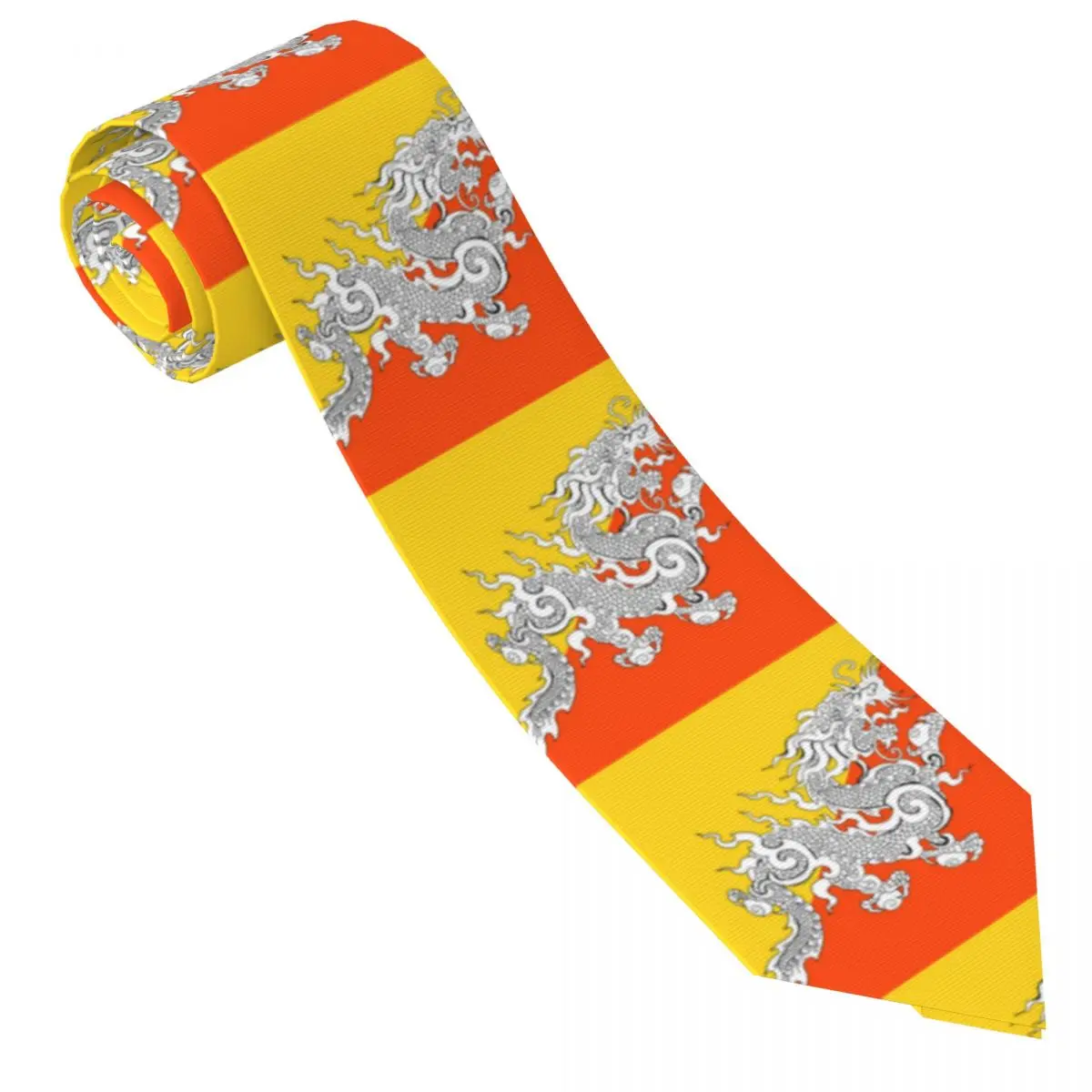 Casual Arrowhead Skinny Flag Of Bhutan Alternate Necktie Slim Tie For Party Formal Tie