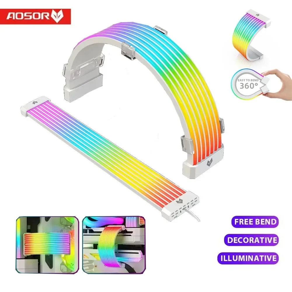 AL200/AL300 Neon Light Board ARGB Extension Cable for 3x8PIN GPU/24PIN Motherboard Bar 5V 3PIN ARGB Sync Flexible LED Strip