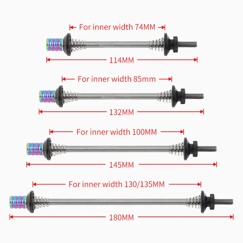 MUQZI титановые быстросъемные шампуры 74 мм 85 мм 100 мм 130-135 мм MTB BMX дорожный велосипед быстросъемная ось из титанового сплава