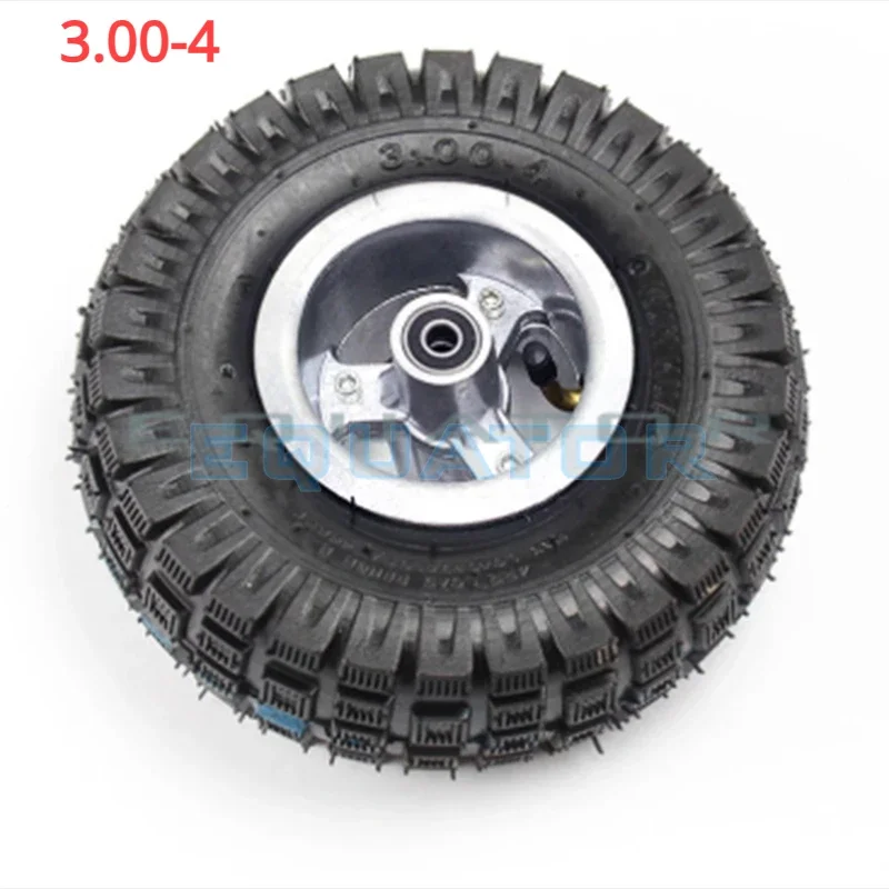 Motorcycle Accessories 3.00-4 Electric Scooter Front Wheel with Tyre Alloy Rim Hub and Inner Tube Wheels Gas Scooter Bike