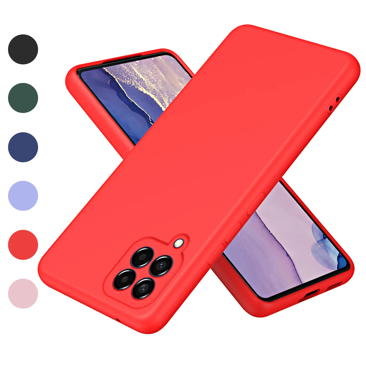 Luxus Original Telefon Fall für Samsung A12 M12 F12 Flüssigkeit Silikon Fundas Für Galaxy A12 4G 5G Kamera Schutzhülle fall – Detail 10