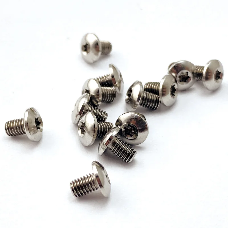 6pcs/lot Titanium Knife Handle Making Accessories M3 Thread Screws Nails T8 Torx Half Round Button Head Spindle Rivet