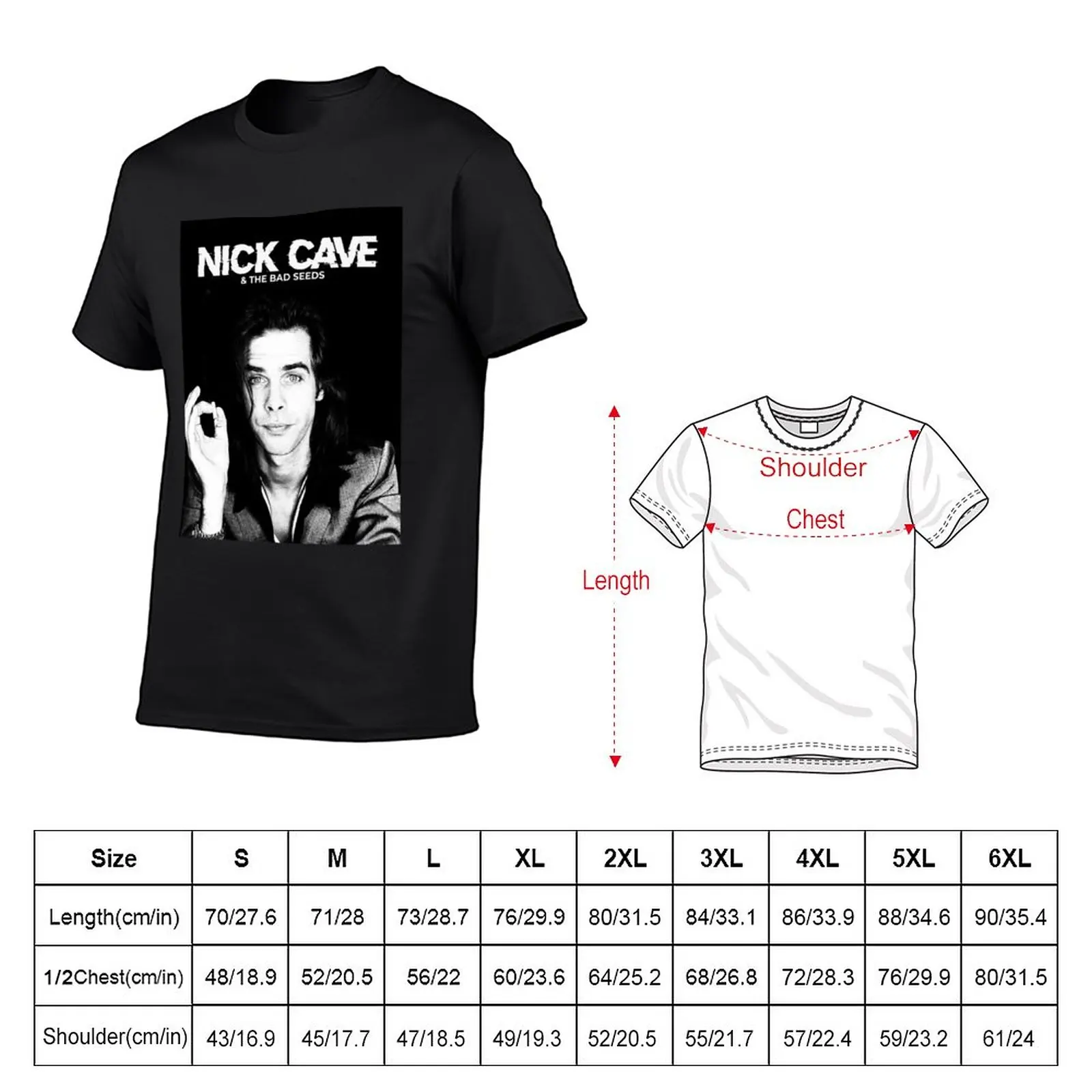 New Nick Cave and the Bad S T-Shirt black t shirts oversized t shirt cute tops mens white t shirts