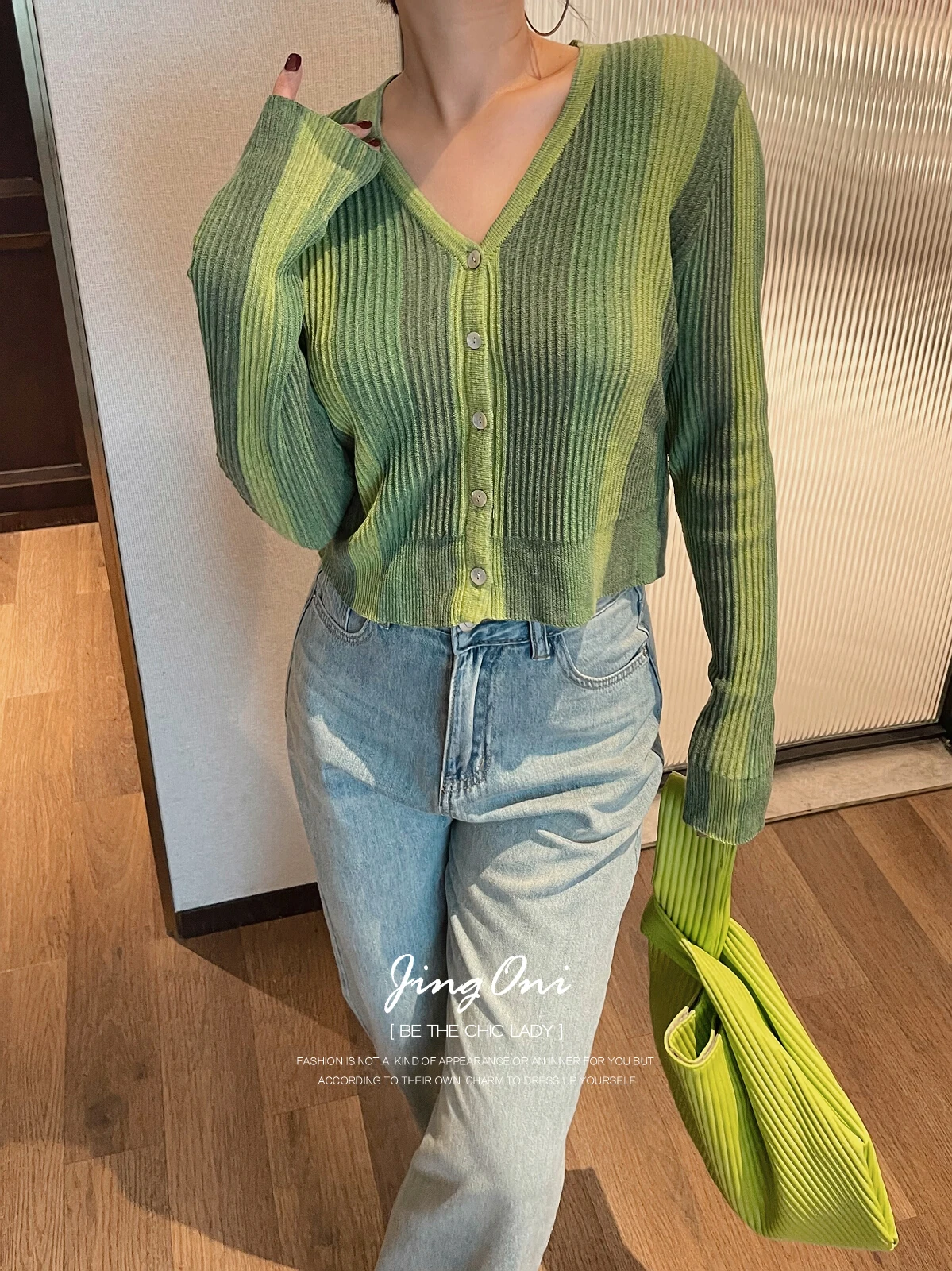 Striped Cardigan Tops Y2k Woman Clothing Spring 2024 Korean Style Fashion Vintage Long Sleeve Sweater Lightweight Knitwear New