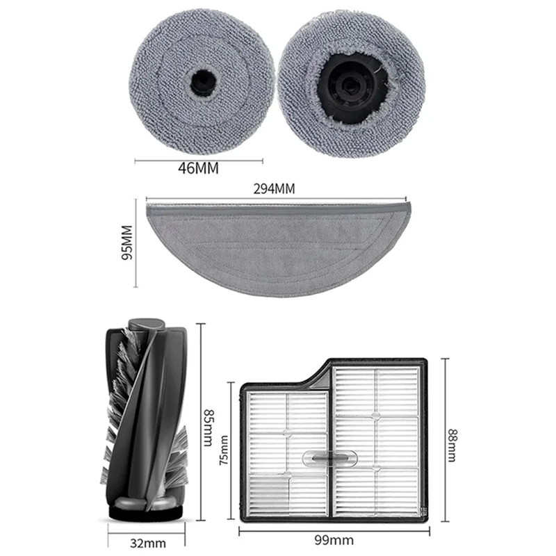 KEOL-аксессуары для Roborock Saros 10/Roborock S9 Maxv Ultra Вакуумные детали Основный ролик Боковая щетка Фильтр Швабра Тканевый мешок для пыли