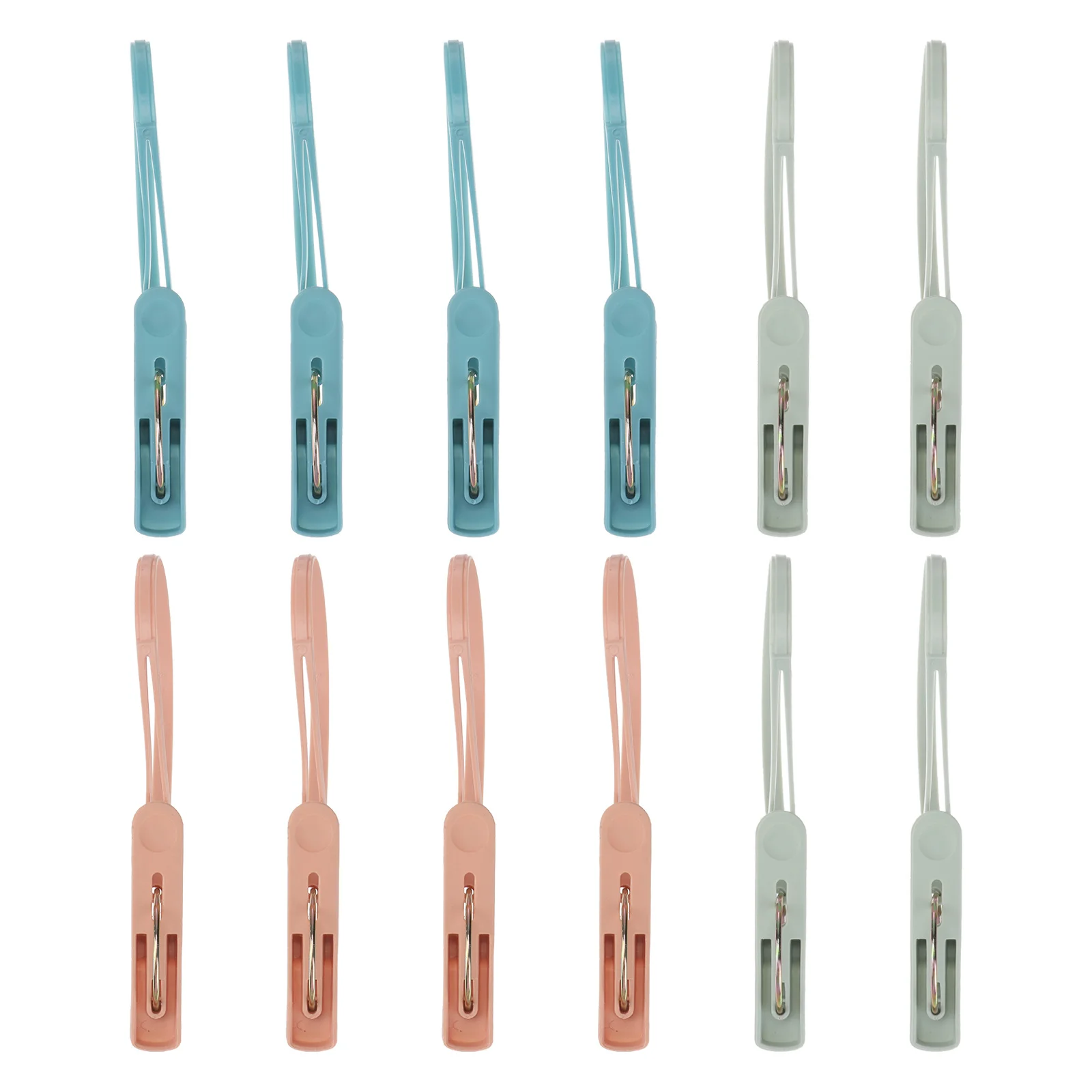 

12pcs Plastic Windproof Clothespins Rope Attached Multifunction Clothes Clips For Towel Sock Underwear Drying Rack Hanging