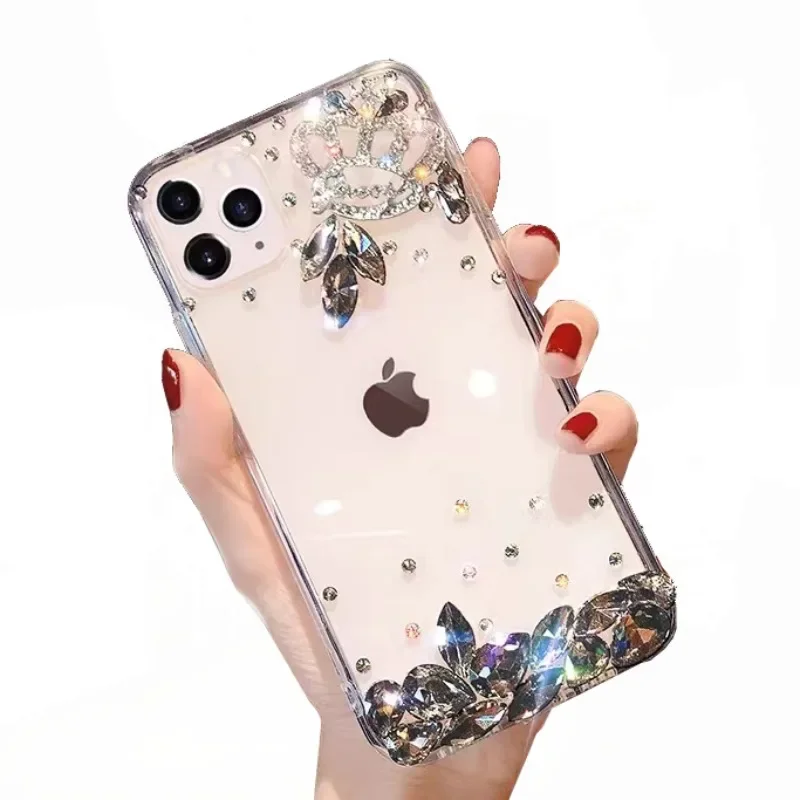 

Luxury Diamond Mobile Phone Case for iPhone 16 Plus, 15Pro, 14, 13, 12, 11 Pro Max, XR, 7, 8 PLUS Cover Coque Fundas capa