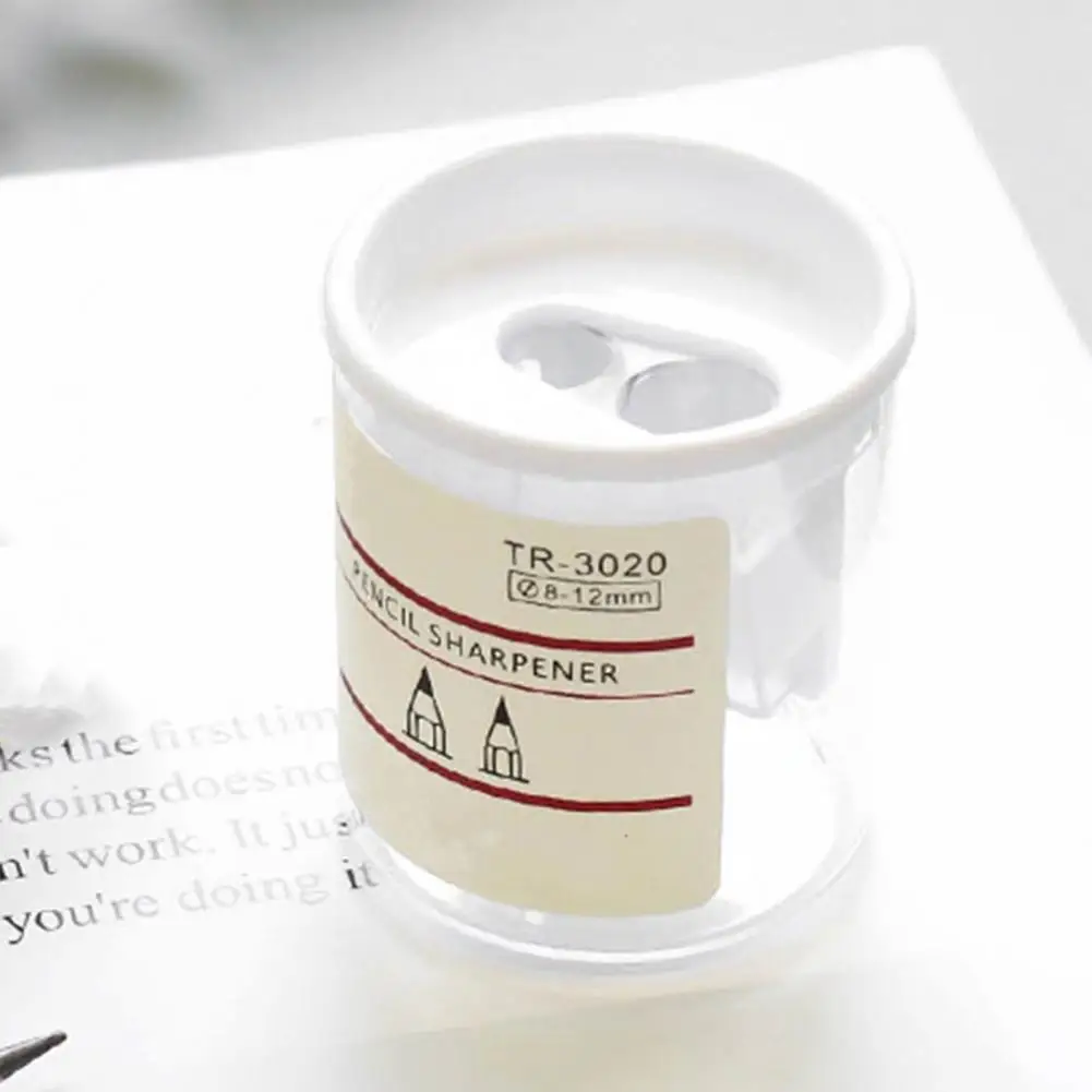 뚜껑이 달린 수동 연필 깎이, 분리형 원형 이중 구멍, 학용품