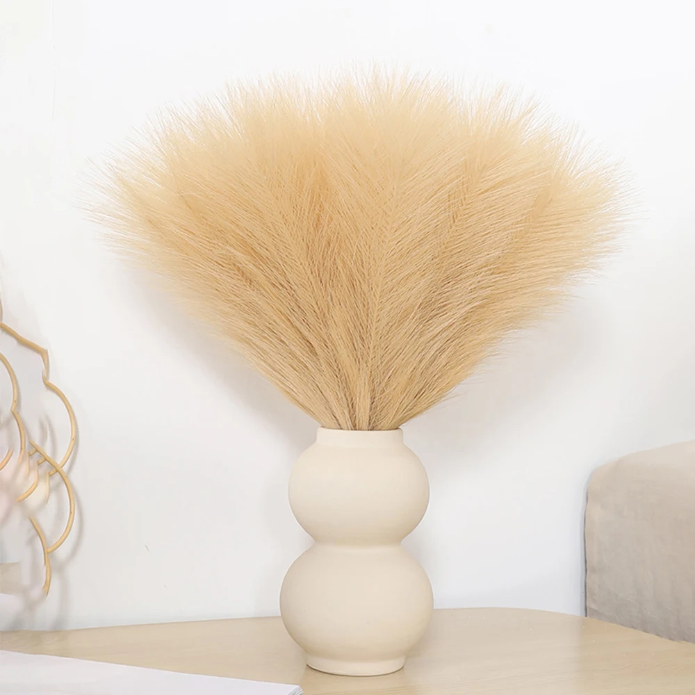 10 قطعة عشب بامباس الصناعي الزهور الاصطناعية بوهو الديكور باقة الزفاف ديكور غرفة المنزل نبات صناعي رقيق زهرة القصب #6