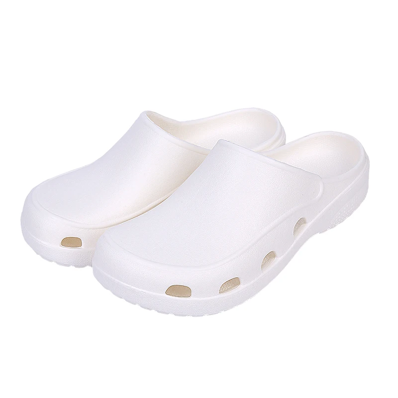 Women\'s Slip-Resistant Nurse Clogs EVA Breathable Scrub Shoes Nursing Dentist Beauty Salons Lightweight Scrub Shoes White X03-BS