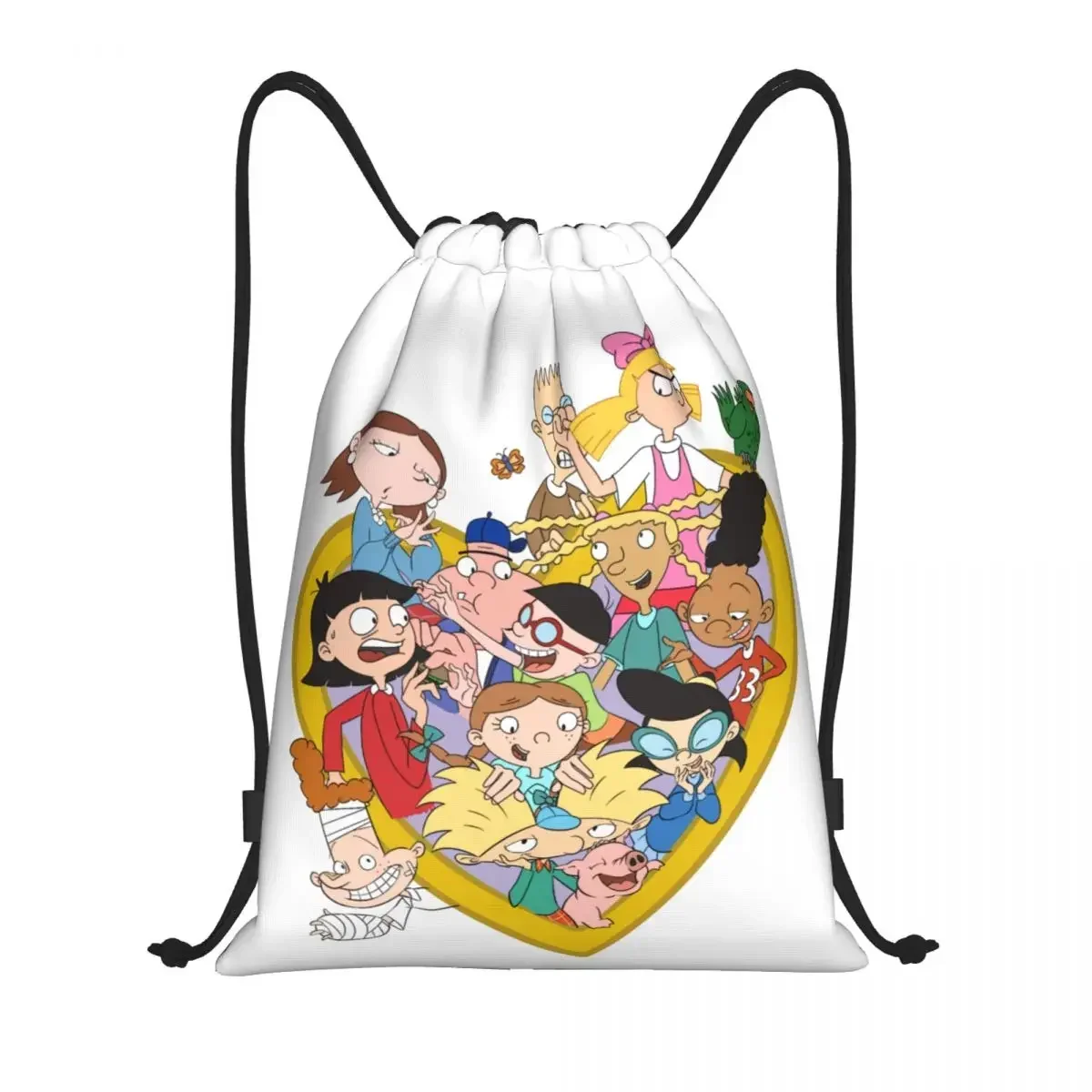 

Сумка на шнурке Custom Hey Arnold для мужчин и женщин, портативный спортивный рюкзак, тренировочные рюкзаки с героями мультфильмов Хелги Патаки