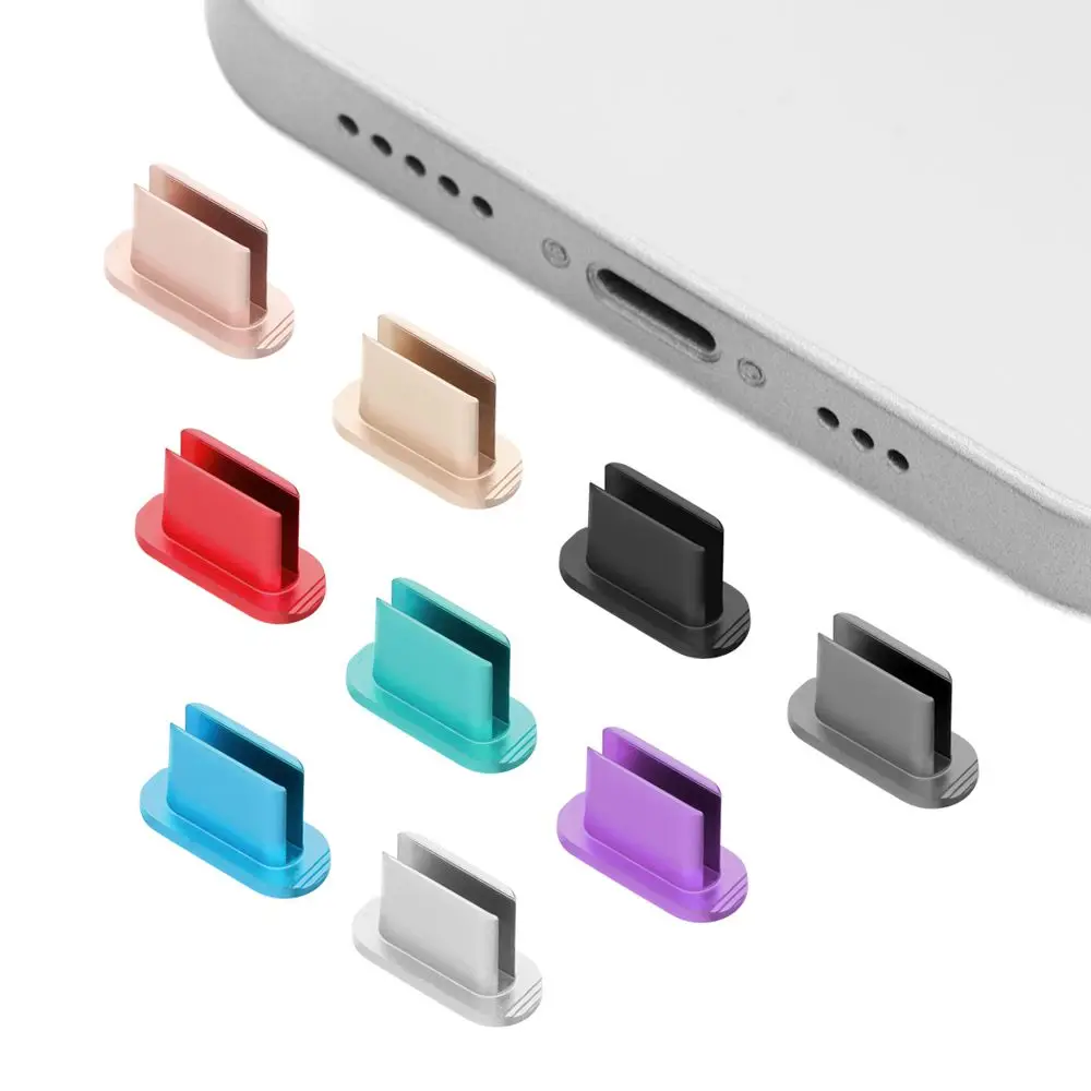 Type-C Charger Port Dust Plug Aluminium Alloy Metal Stopper Portable Charging Interface Cap for Samsung Galaxy Huawei Xiaomi