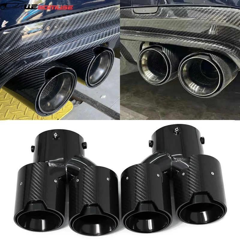 Für BMW G20 G21 M340i G22 M240i G42 440i Upgrade Quad Carbon Faser Schalldämpfer Header Auspuff System Düse Endrohr 2020 +