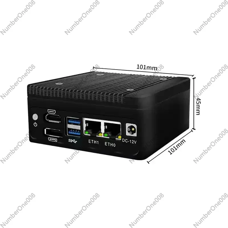 1pcs  H9 N100 Soft Router Fanless Mini PC DDR5 SO-DIMM 2*i226 1000M LAN HDMI2.1 DP1.4 Pf Sense Firewall Appliance ALD-N100