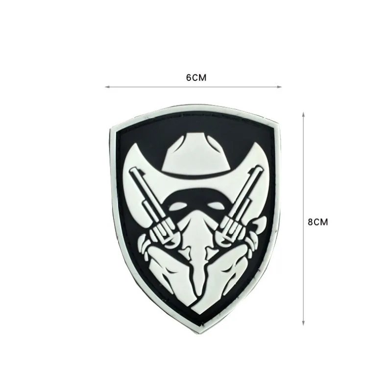 PVC Luminous Hook Face Magic Patch Medal of Honor Cowboy Armband 3D Stickers Military Backpack Shoulder Badge Bag Appliques