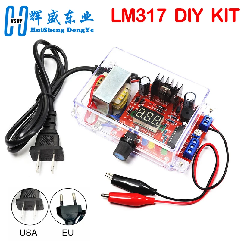 

DIY Kit LM317 Adjustable Regulated Voltage 110V 220V to 1.25V-12.5V Step-down Power Supply Module PCB Board Electronic kits