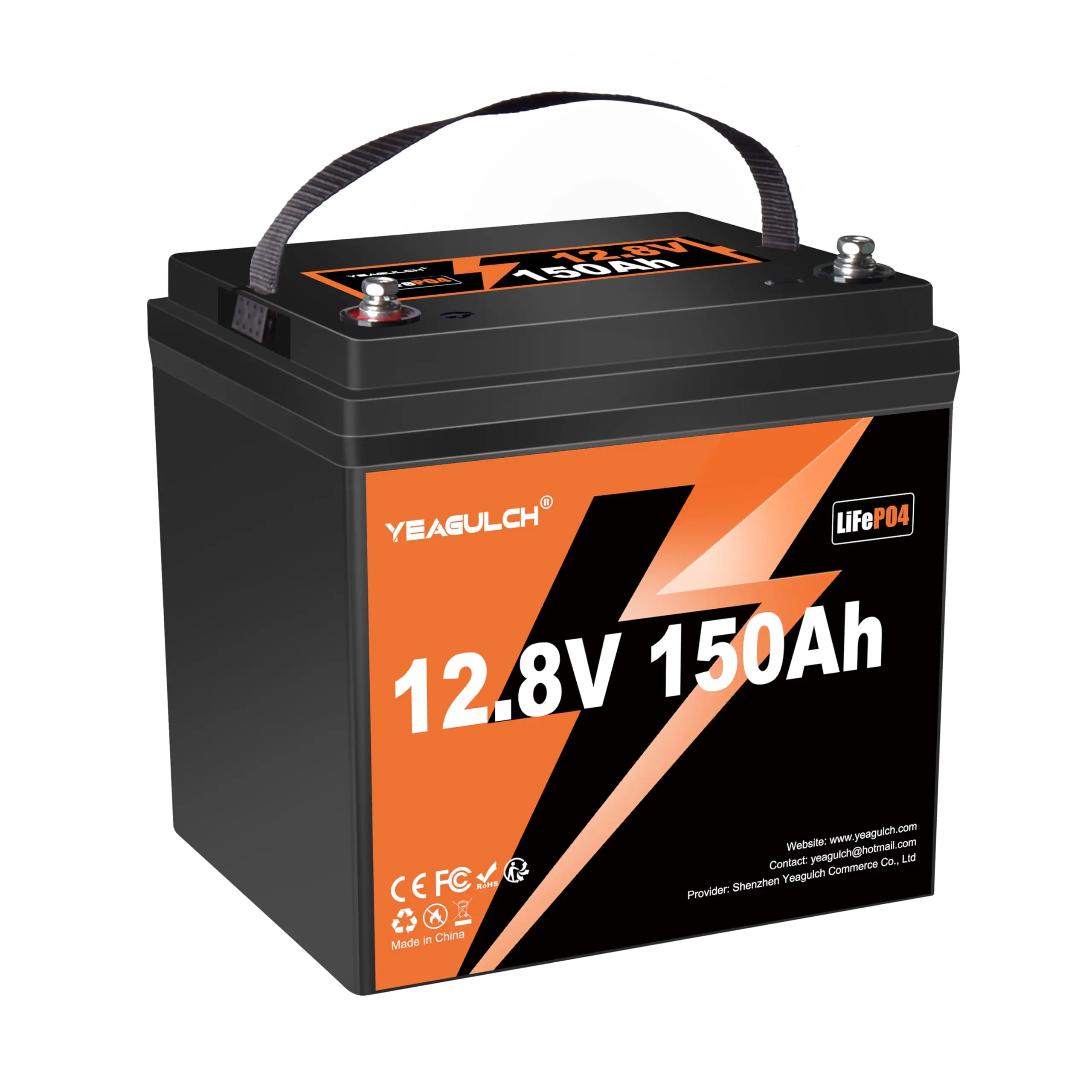 Upgrade 12V 150Ah LiFePO4 Lithium Battery 100A BMS 15000+ Deep Cycle