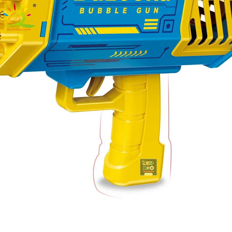 HUIQIBAO Bazooka Bubble Gun Rocket 69 otwory bąbelki maszyna lato automatyczna dmuchawa z zabawki podświetlane dla dzieci dzieci prezent