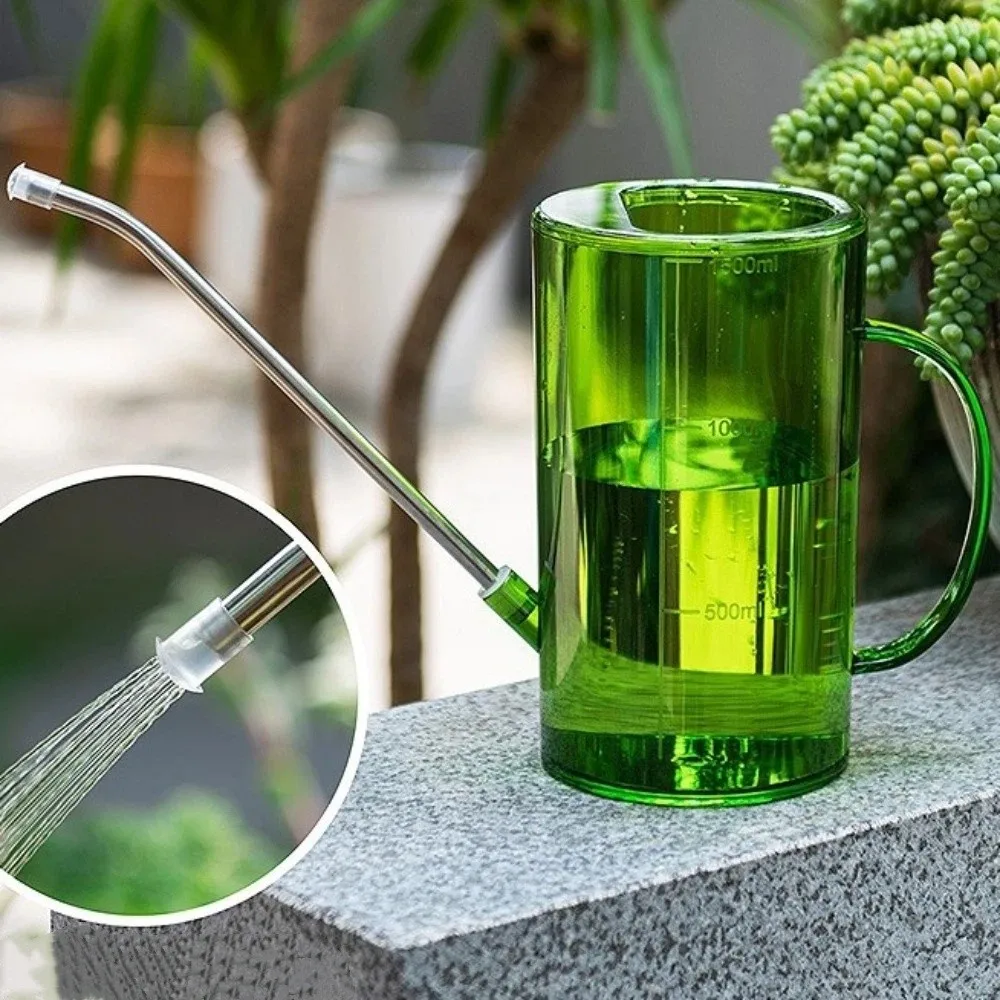 

Large Capacity Plant Watering Kettle Transparent Plastic Long Nozzle Watering Kettle Leak-Proof with Scale Watering Can
